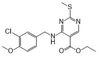 2-甲硫基-4-(3-氯-4-甲氧基芐胺基)嘧啶-5-羧酸乙酯(CAS:330785-81-4)