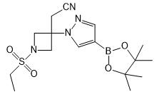 2-(1-(乙基磺?；?-3-(4-(4,4,5,5-四甲基-1,3,2-二噁硼烷-2-基)-1H-吡唑-1-基)氮雜丁烷-3-基)乙腈(CAS:1919837-50-5)